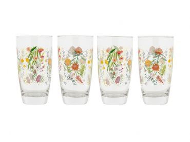 MW Royal Botanic Gardens Native Blooms Glass Tumbler 400ML Set of 4 Gift Bo